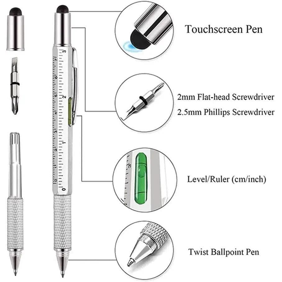 Caneta Multifuncional 7 Em 1 , Tela Sensível Ao Toque , Capacitiva Com Chave De Fenda , Régua , Nivelamento , Recarregáv