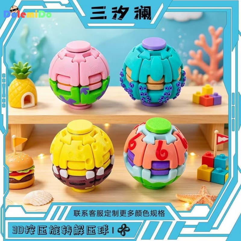 Brinquedo Antiestresse Bob Esponja: Bola Giratória Impressa em 3D, Fidget Spinner Patrick Estrela, Ornamento de Mesa