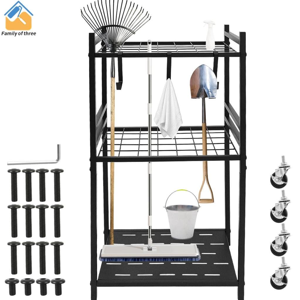 Rack De Armazenamento De Ferramentas De Jardim , Aço Carbono , Suporte Organizador Para Garagem SHOPSKC7127