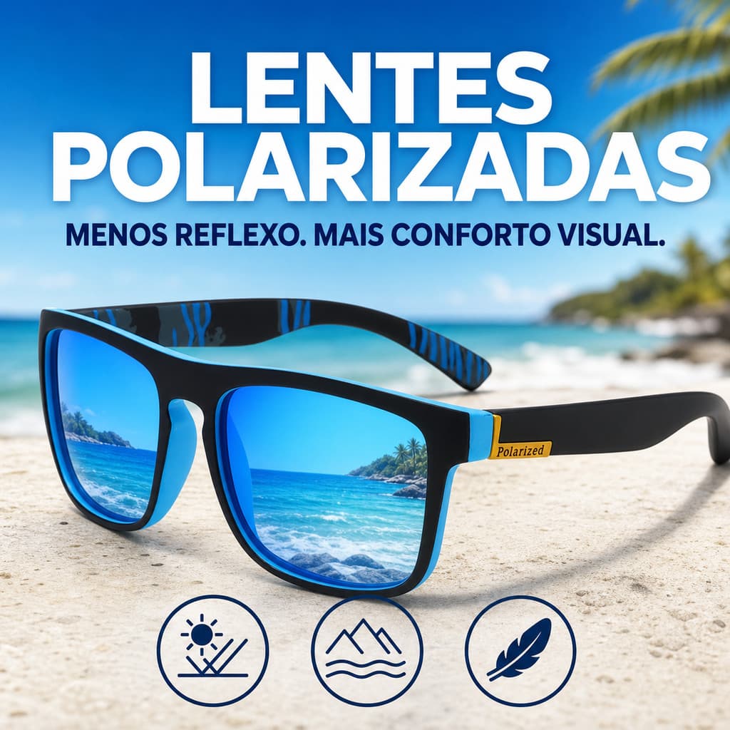 Óculos De Sol Polarizados Quadrados Esportivos , Armação Leve Para PC , Lentes Espelhadas , Atividades Ao Ar Livre