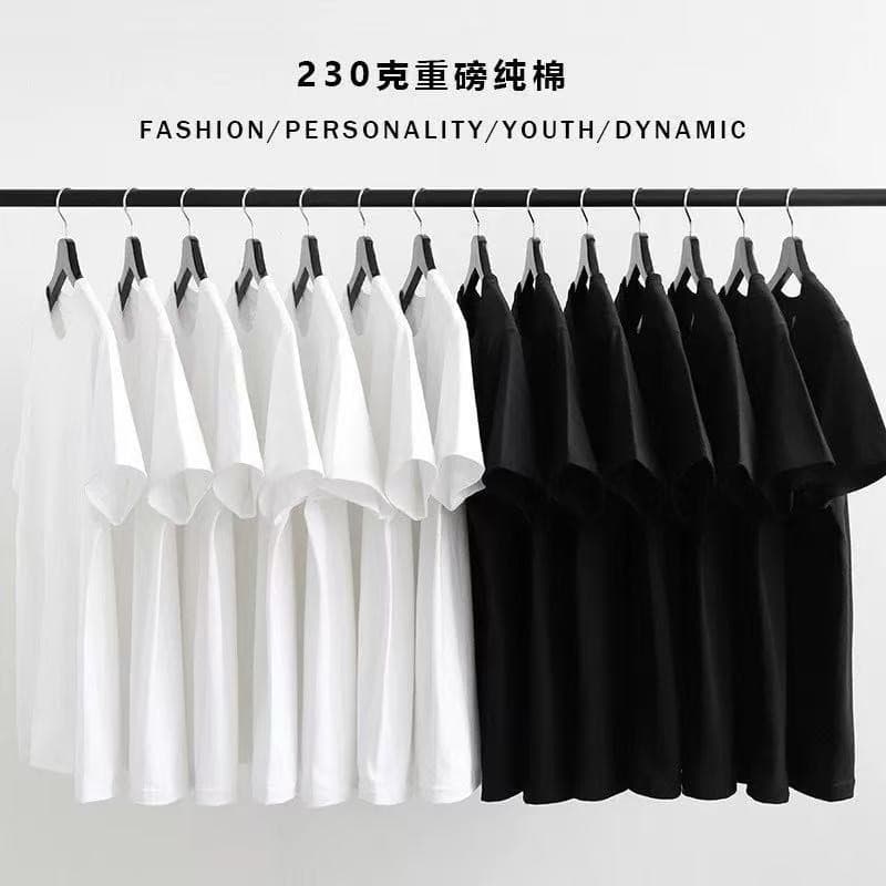 230g estilo americano pesado impervo puro algodão masculino feminino camiseta de manga curta verão solto casal usar jogo
