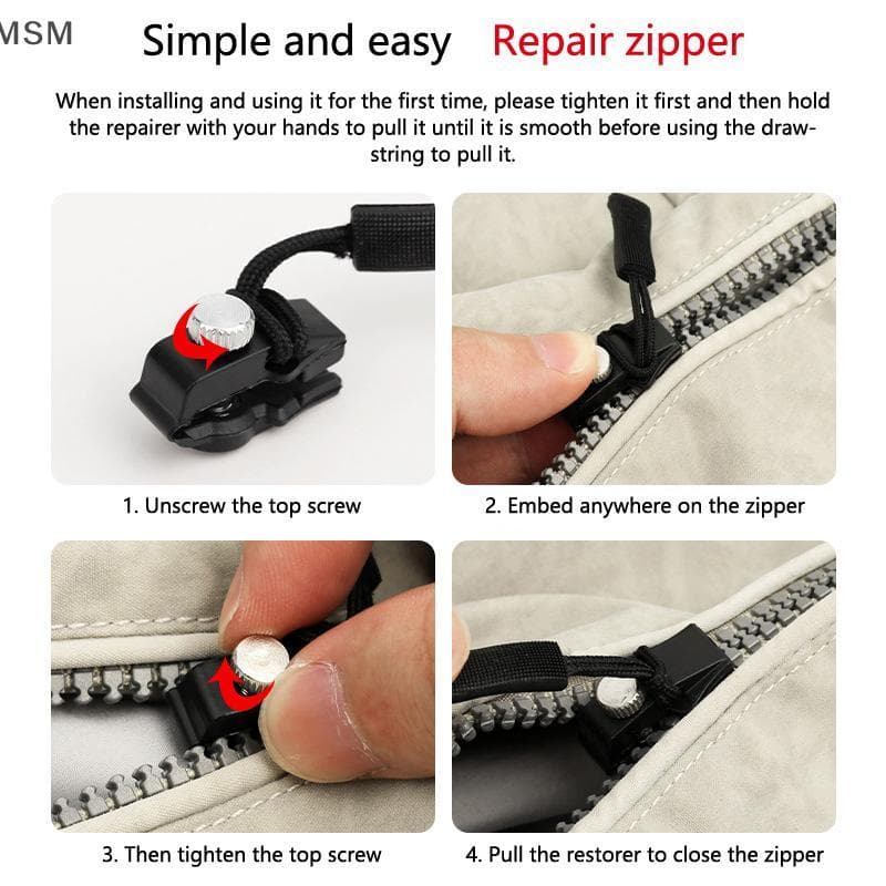 [MSM] 3 Pcs Universal Instant Zipper Repair Kit De Substituição Durável Fix Slider Pull Para Jaet Bags Coat BR