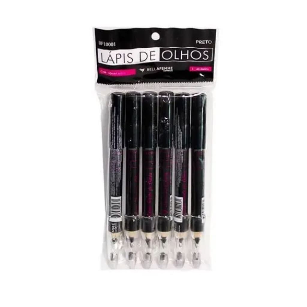 Kit com 12 Uni Lapis De Olhos Jumbo Com Apontador Bella Femme
