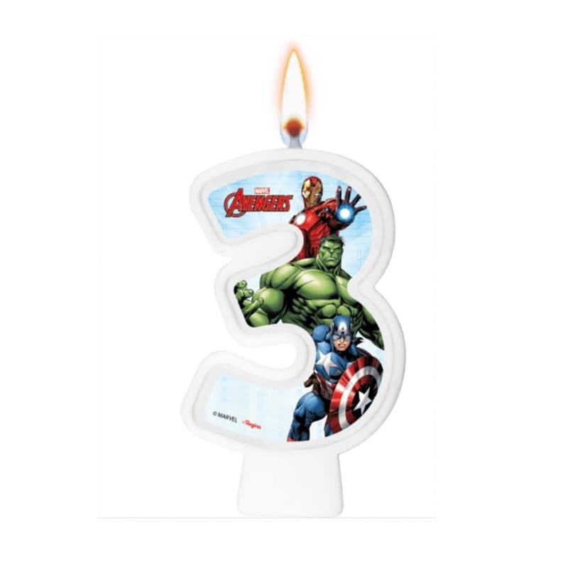 Vela Aniversario Vingadores Avengers Animated 3 Para Bolo Festa Infantil Tema Heroi