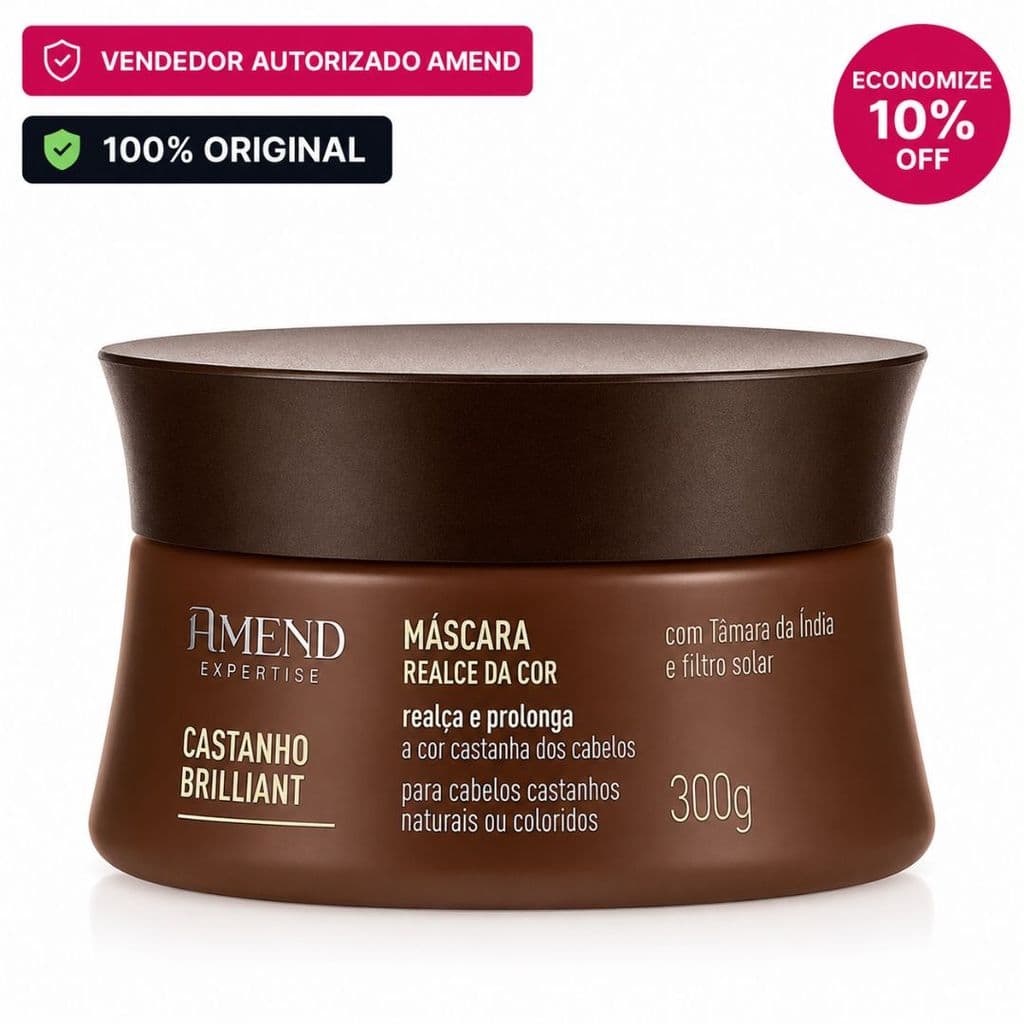 Amend Cosmetics Máscara Expertise Realce da Cor Castanho Brilliant 300g