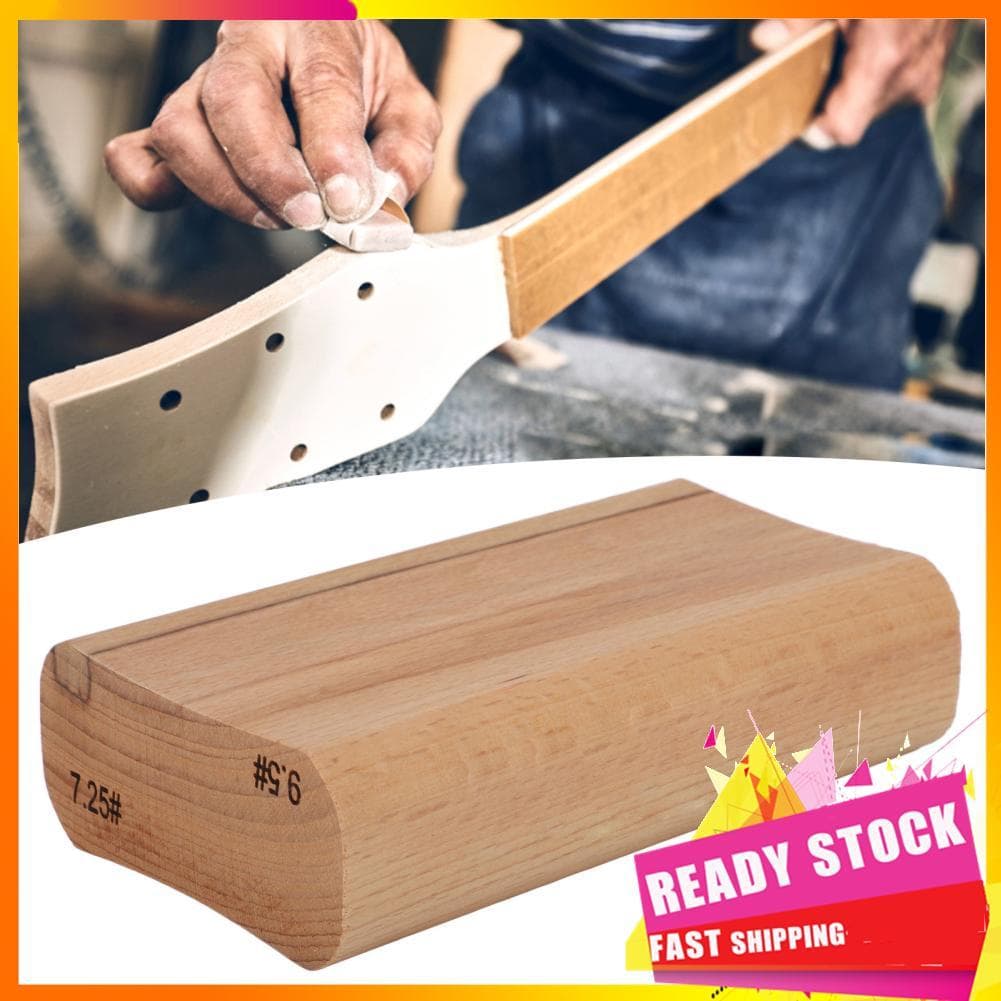 Gfgfgfgg Bloco de lixamento de raio de guitarra, ferramenta luthier de madeira para fretboard, nivelamento de traste