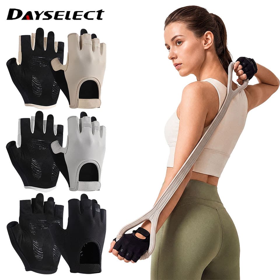 DAYSELECT 1 Par Esportivo Fino Respirável Silicone Antiderrapante Absorção De Choque Ciclismo Luvas De Meio Dedo