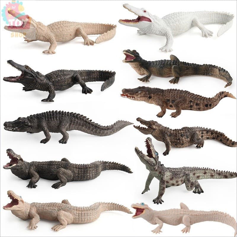 Modelo de Simulação de Animal Crocodilo Brinquedo Infantil Crocodilo Imperador Preto Modelo de Crocodilo TAWW