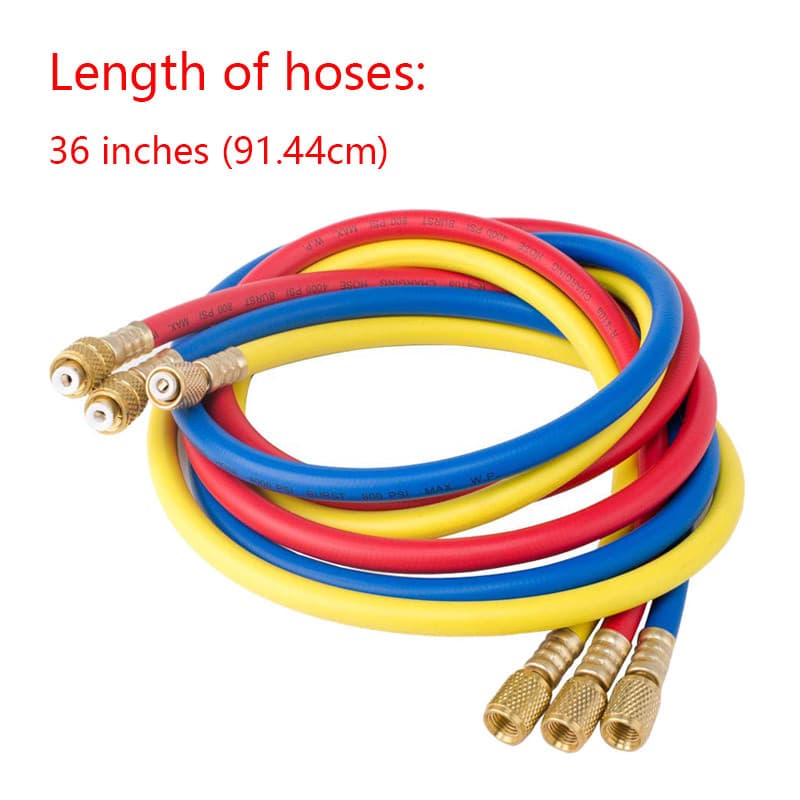 3 Unidades 1M Mangueira De Refrigerante 1/4 Sae 2500psi Carregamento Para De Ar Condicionado R404a R12 R22