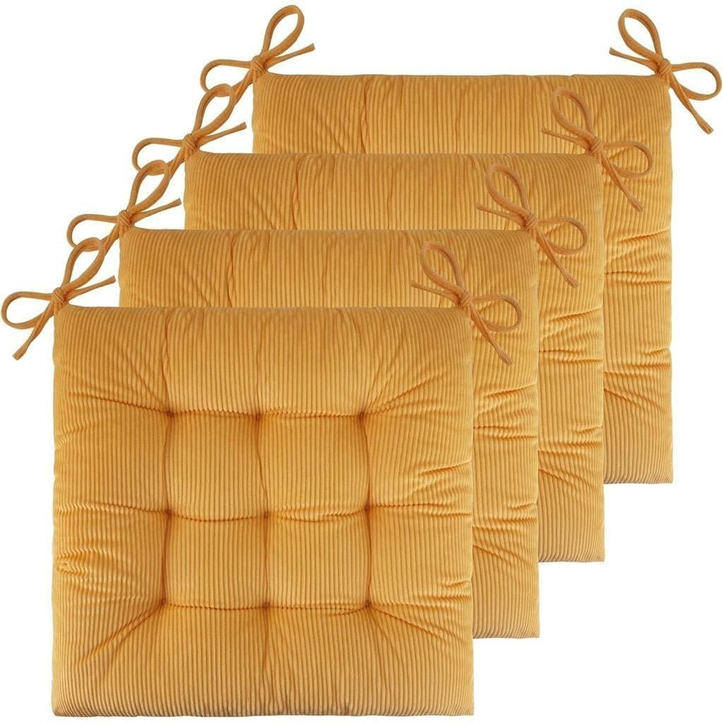 Conjunto de 4 Almofadas para Cadeiras de Jantar 45 cm x 45 cm, Almofada de Assento em Corduroy para Cadeiras de Escritór