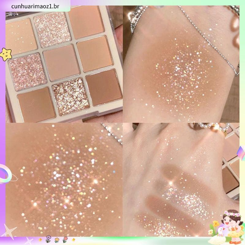 Coleção de 2.1.000 pessoas Ping Alternativa Coreana Paleta de sombras de nove cores 03 Paleta de chá de leite de aveia C