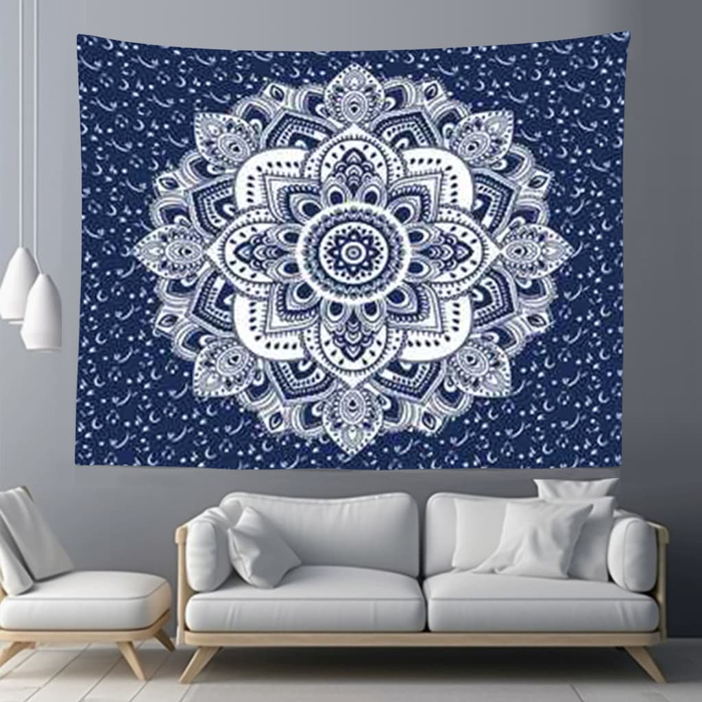 Tapeçaria de mandala, decoração de parede, tapeçaria para decoração de casa.