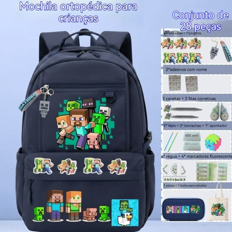 kit mochila escolar infantil mochila infantil respirável resistente impermeável amplo espaço