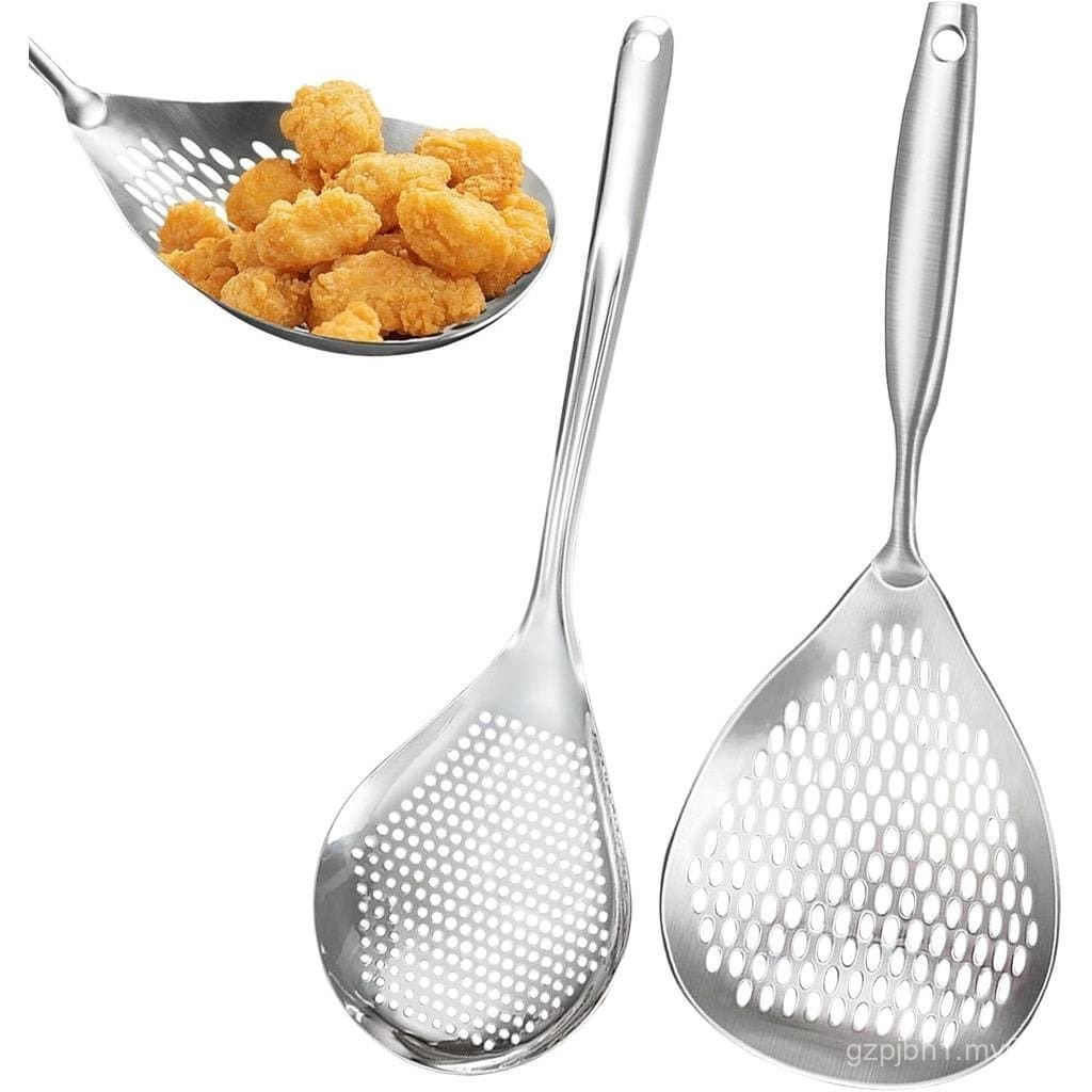KAYCROWN Escumadeira com Fendas, Conjunto de 2 Escumadeiras de Aço Inoxidável para Massa, para Fritar e Cozinhar, Escuma