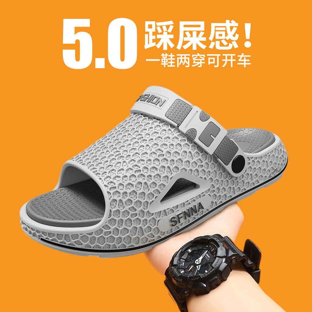 2026 verão novo estilo sandálias masculinas de duas peças chinelos de sola grossa antiderrapante impermeável resistente