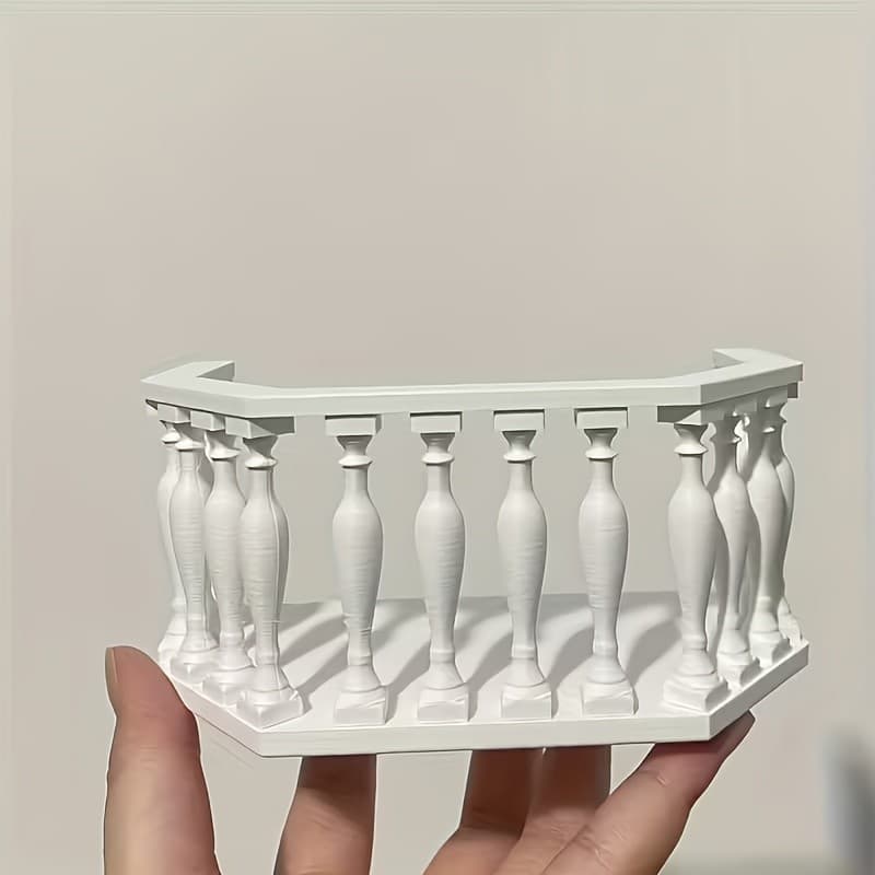 Mini varanda estilo europeu com grade de proteção, 3,15 polegadas x 1,57 polegadas, 1 unidade |   Modelo de Varanda de P