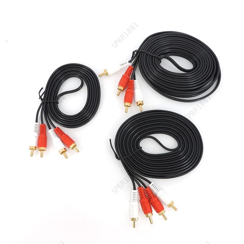 Duplo 2RCA 2 RCA Macho Para Plugues Conector Estender Cabo De Áudio Estéreo AV Fio BR18B1