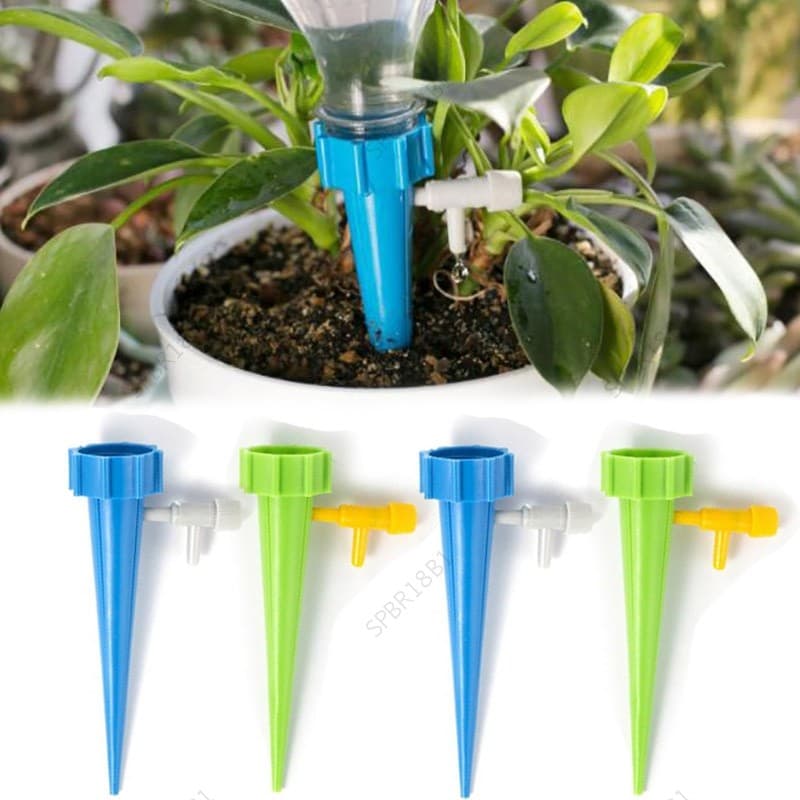 6 Pçs Sistema De Irrigação Automática Por Gotejamento Ajustável Pico Flor Plantas Jardim Estufa Interior BR18B1