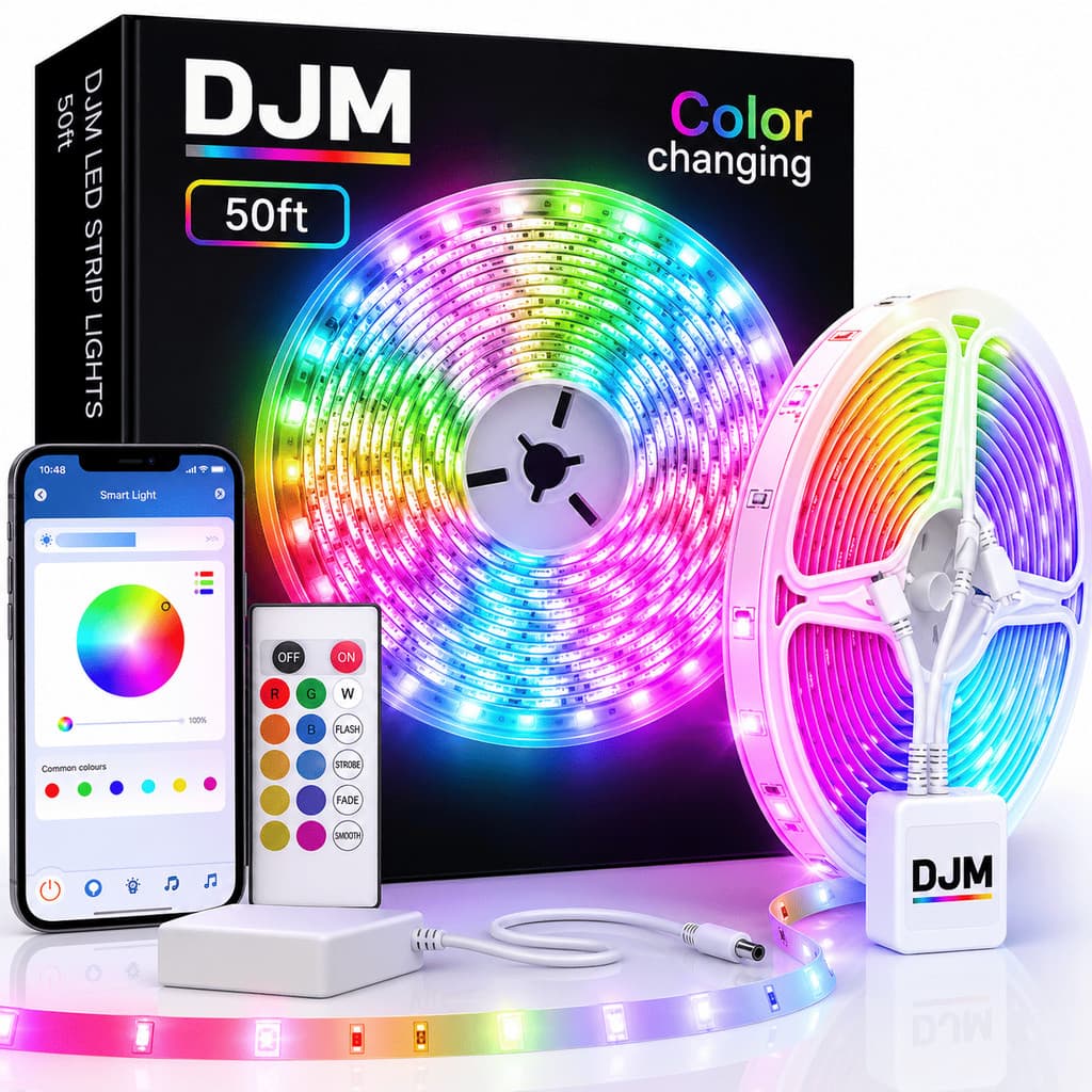 Fita LED RGB 30 Metros À Prova Dágua Com Música Controle Remoto USB 16 Milhões Cores Sala Quarto Festa Varanda
