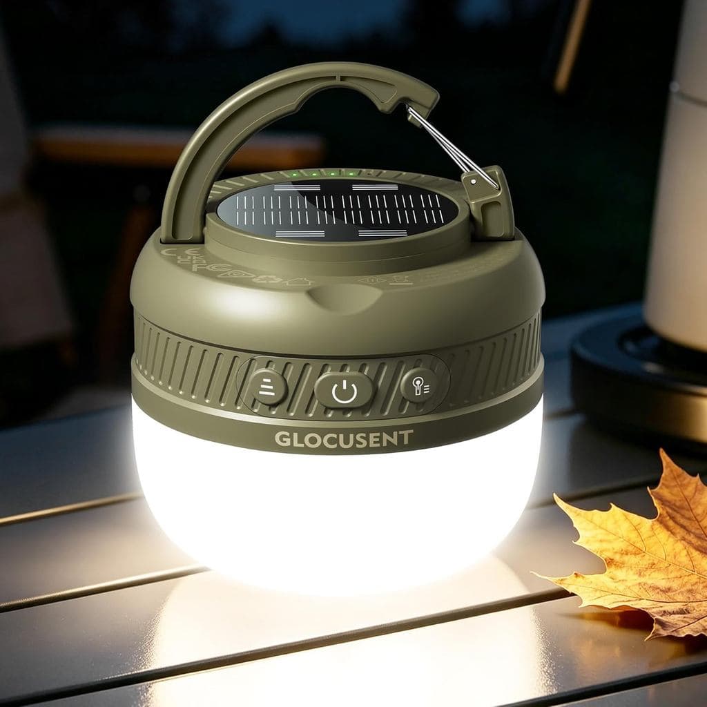 Lanterna de camping recarregável Glocusent, bateria de 5000 mAh, 400 horas de autonomia, lanterna de camping LED, possui