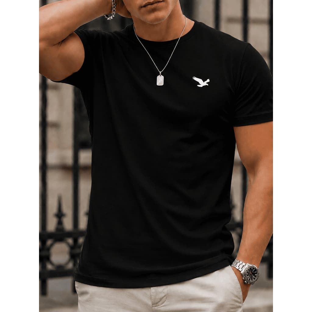 Camisa Masculina Básica Passáro Camiseta Algodão Malha Premium 30.1