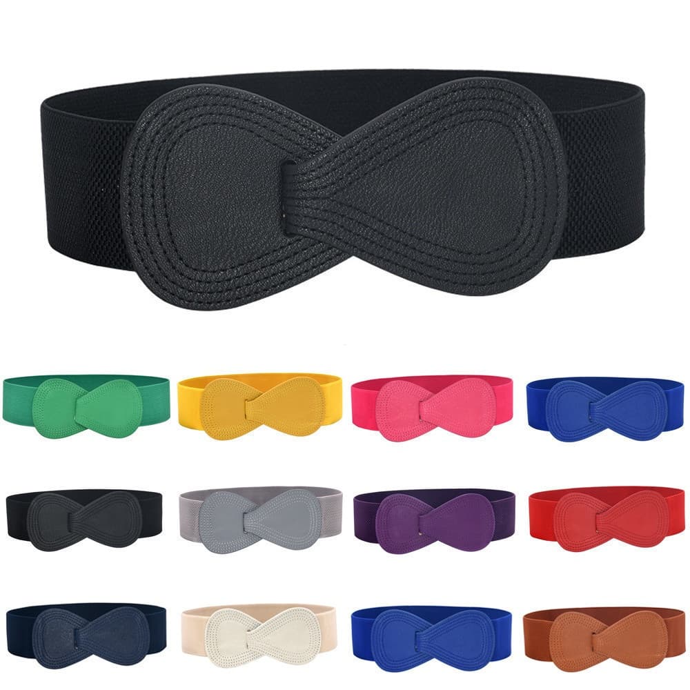 Cinto Casual Feminino com Cintura Elástica Larga e Laço