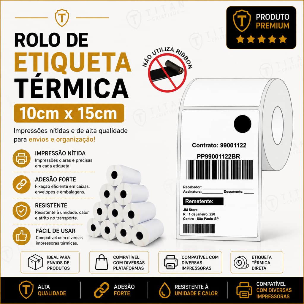 Etiqueta Térmica Não Usa Ribbon 100x150 - 1 Rolo