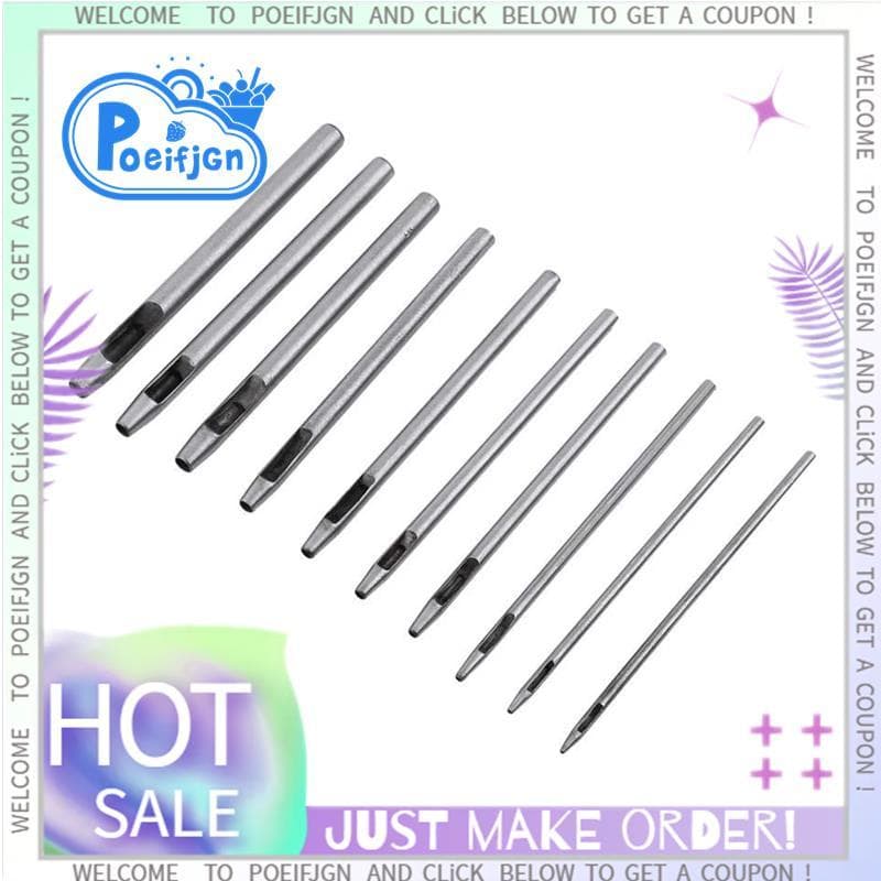 10 Pçs Cortador De Perfurador De Couro Oco Conjunto Para Ferramentas Trabalho De Material Macio 0.5-5mm