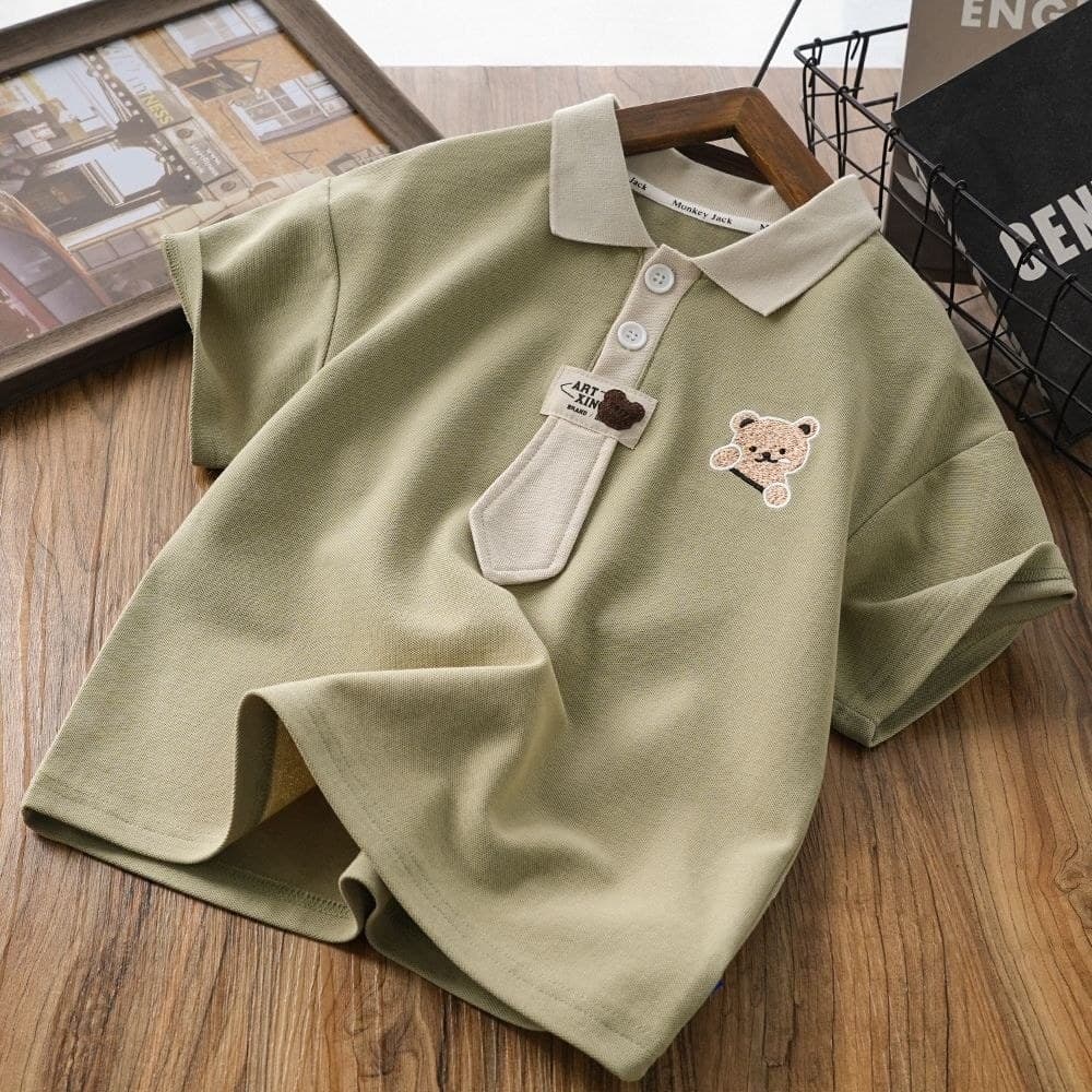 Roupas de pano Banner roupas infantis meninos camiseta de manga curta roupas infantis camisa POLO 2025
