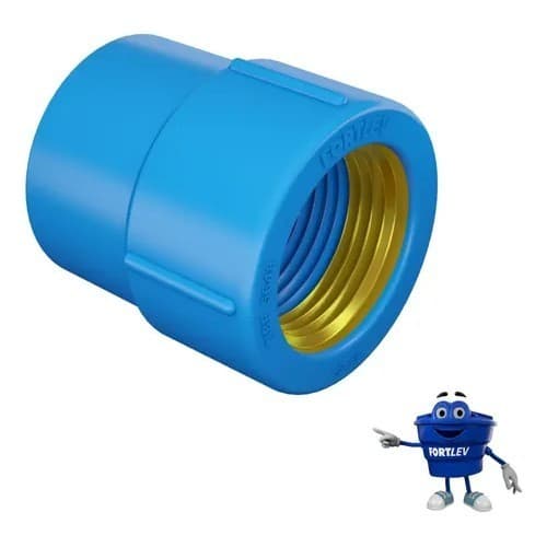 Luva Soldável Com Bucha Latão 25x3/4 Azul Fortlev