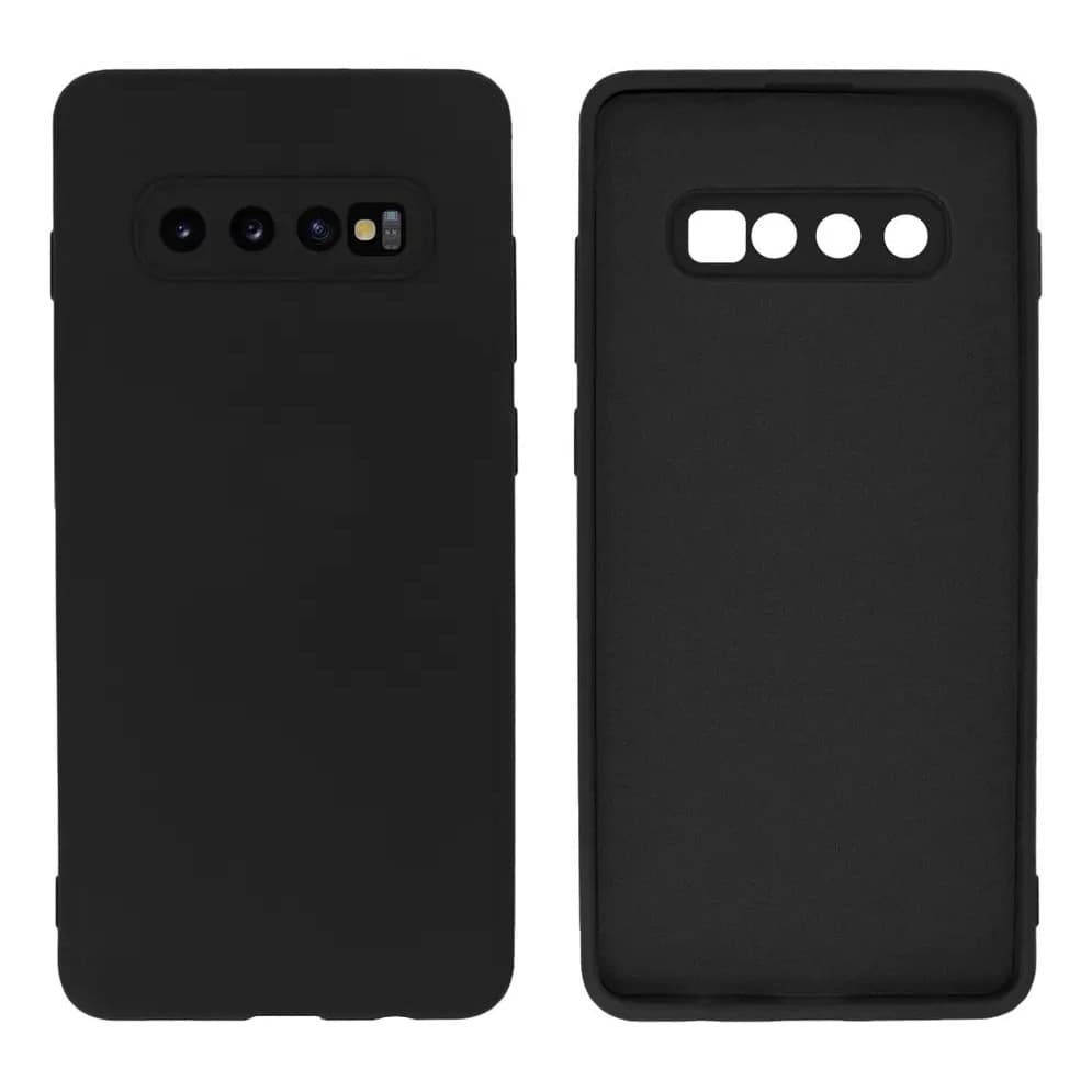 Capa Capinha Silicone Aveludada Para Galaxy S10 Plus / S10+ Cor Preto