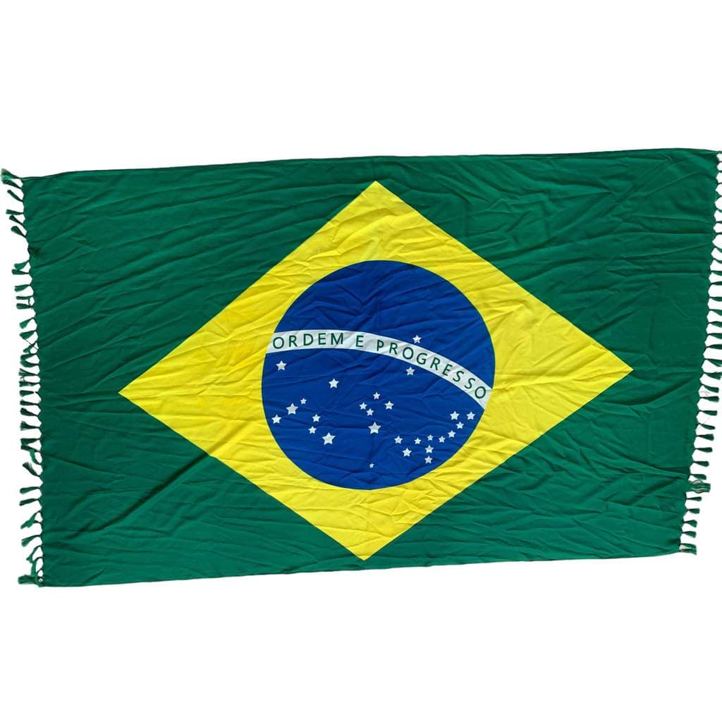 Canga de praia saida de praia pareo viscose bandeira brasil
