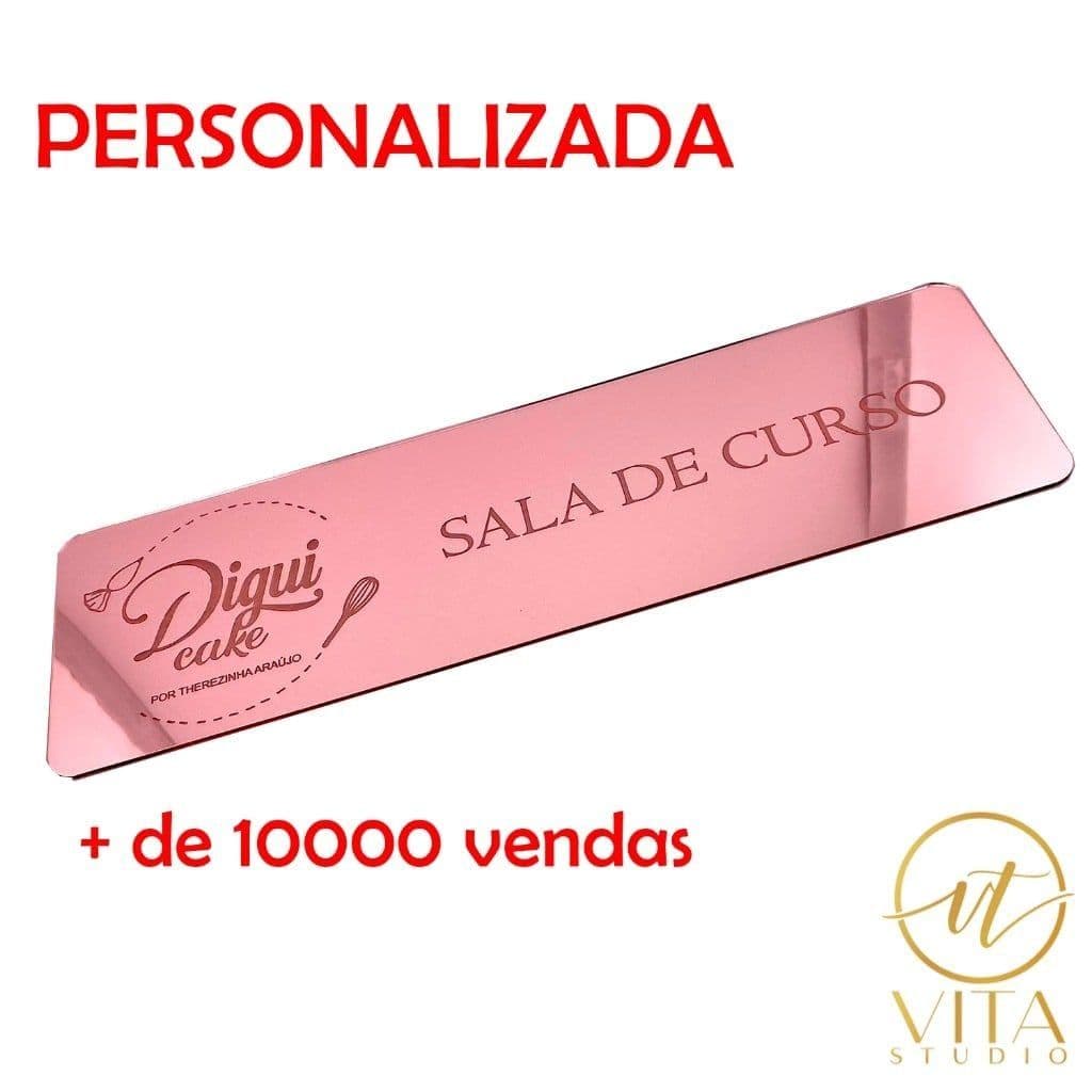 Placa Indicativa empresa negócio para Porta Acrílico Espelhado Personalizada Varias Cores Seu Negócio