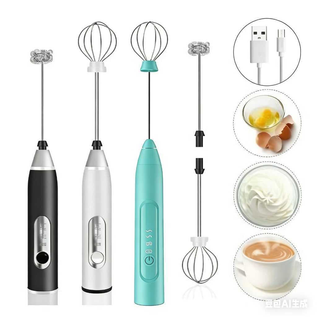 Mixer  Portatil Elétrico para Bebidas Leite Café Clara de Ovo 2 em 1