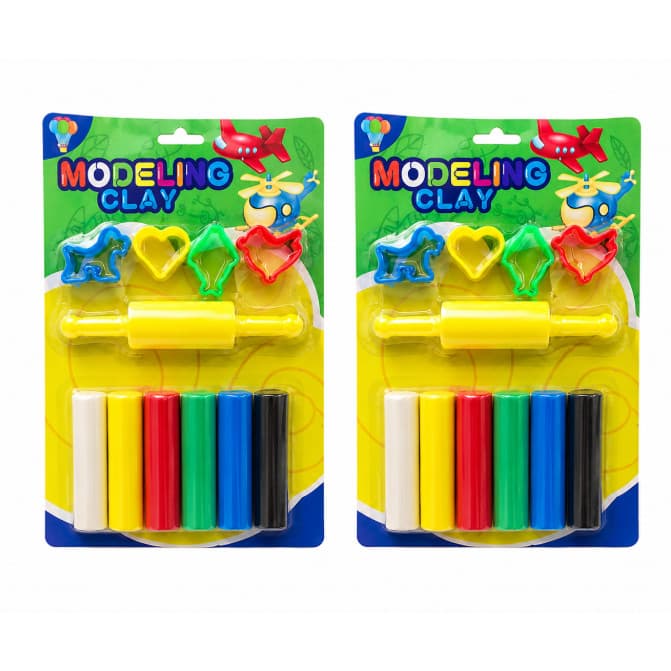 Kit 2 Massinhas de Modelar Infantil: 12 Massinhas Coloridas,