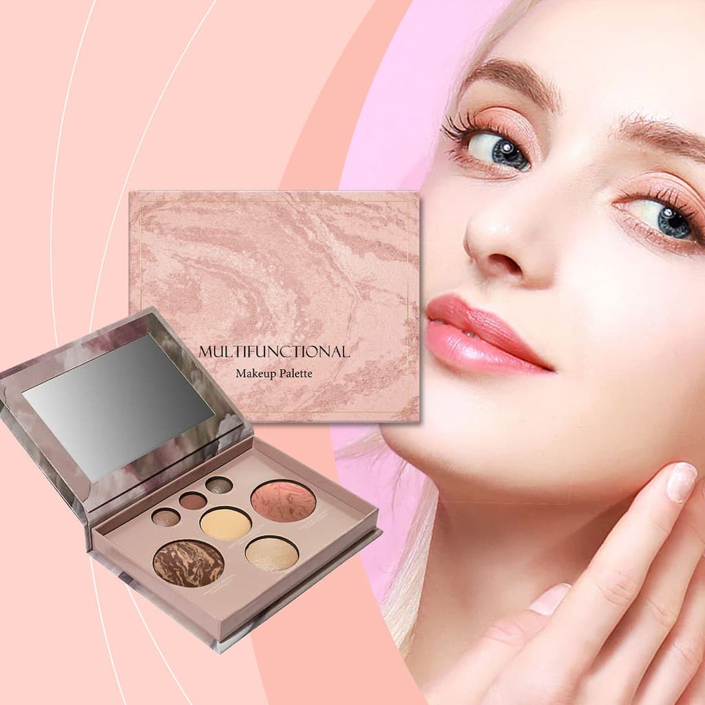 Paleta de maquiagem multifuncional sombra contorno Blush iluminador uma paleta Multi-Purpose diário portátil paleta de m