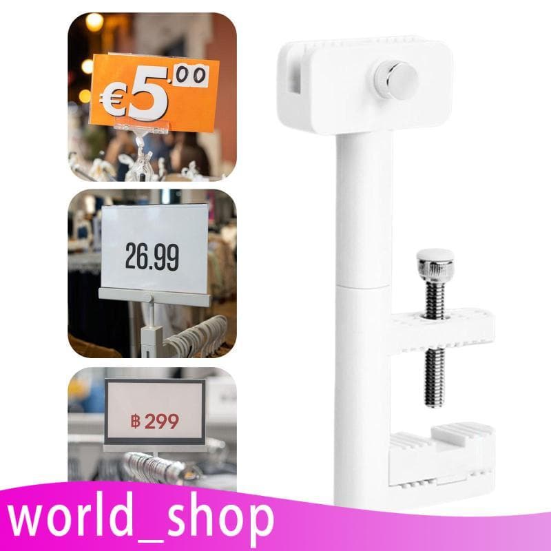 [World_shop] Braçadeira De Suporte De Sinal Sinais De Mercadoria Clipe De Exibição De Etiqueta De Preço Rack De Roupas D