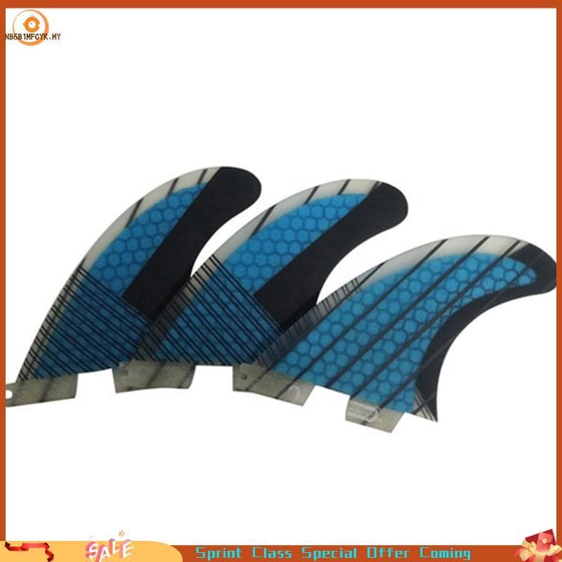 Barbatanas De Surf G5 , Acessório De Prancha De Três Peças , Leme De Favo De Mel Para Base FCS2 Azul