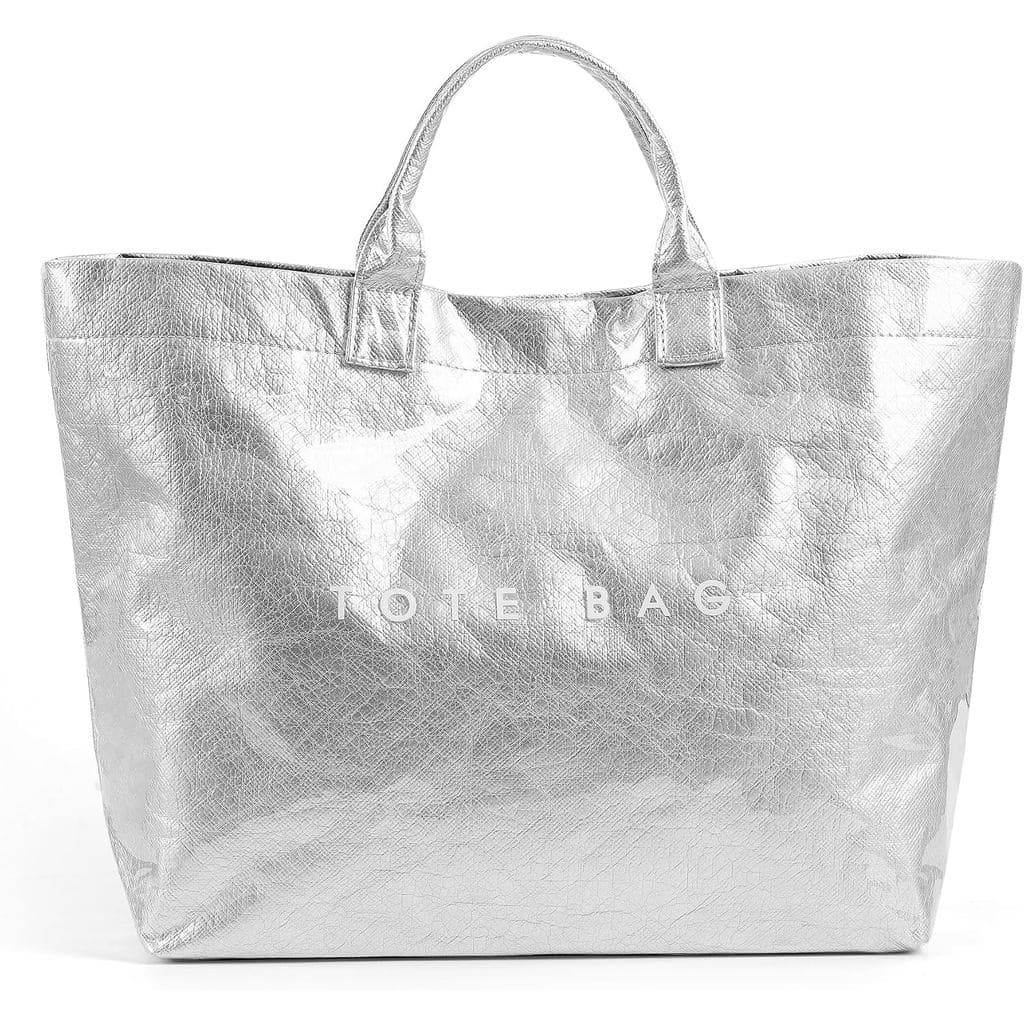 Bolsa Tote de PVC Lushandy para Mulheres, Bolsa Hobo com Estampa de Letras, 14L, Impermeável, para Trabalho, Praia, Comp