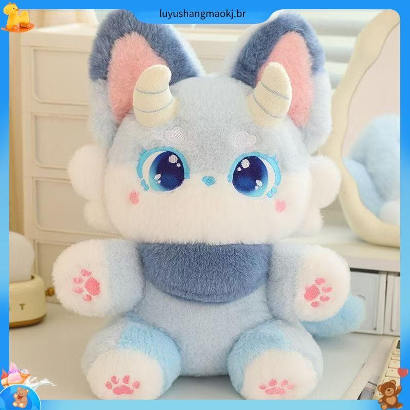 Super econômico venda quente bonito dos desenhos animados boneca de pelúcia nove caudas raposa demônio Nina casal presen