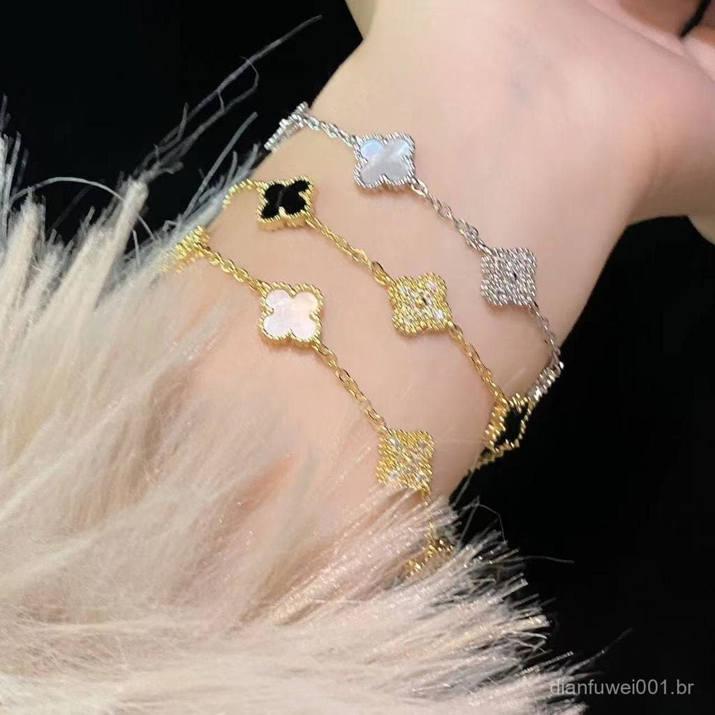 Pulseira de luxo leve e de alta qualidade, joia elegante e versátil, bracelete de luxo leve e de alta qualidade.