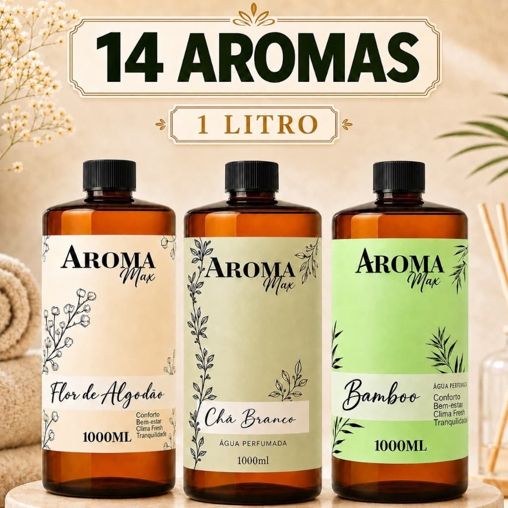 Água perfumada para tecidos roupas Cortinas lençóis Ambiente 1000 ml 1L Aromas Aromatizador de ambiente Cheiro duradouro