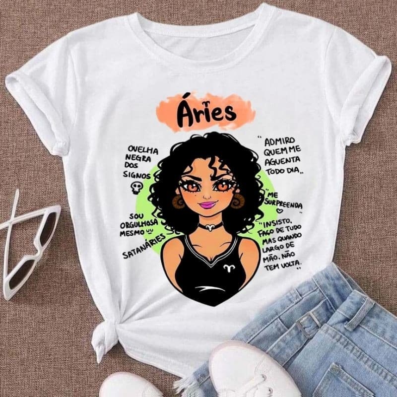 Camiseta Signo Feminina | Estampa Astrológica Tendência