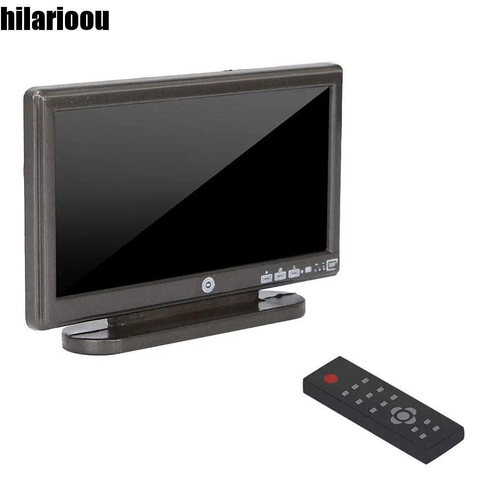 HILARIOOU Doll House TV , Simulação De Televisão Em Miniatura 1 : 12 , Controle Remoto De Casa De Bonecas De LCD De Pain