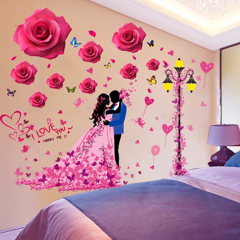 3d tridimensional adesivos de parede adesivos papel de parede auto-adesivo quarto quente romântico quarto fundo decoraçã