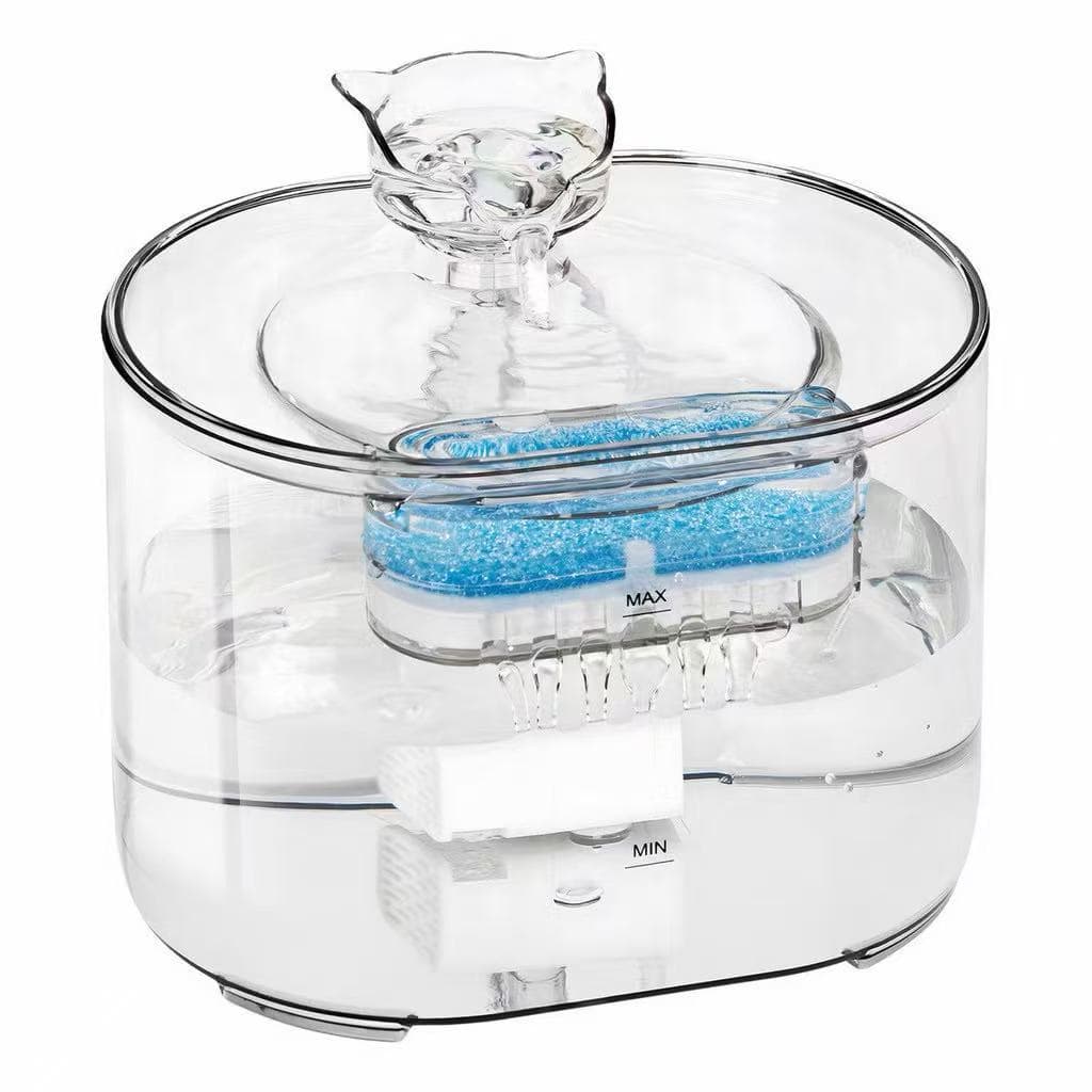 Bebedouro Fonte Água Cascata Com Bomba Para Pets Gatos Cães Automáto 2,2L Silencioso Antiderrapante MSFILM