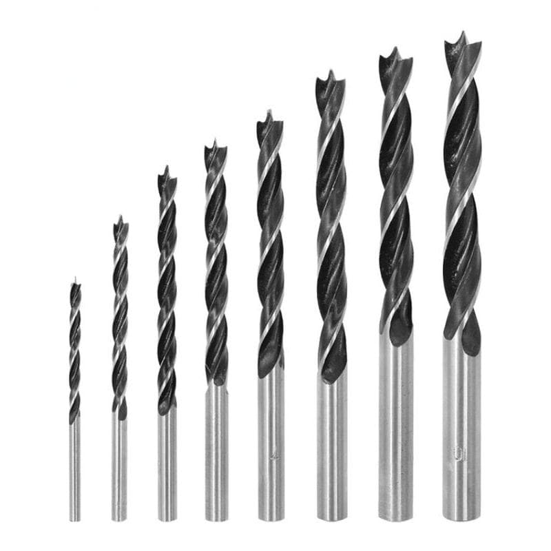 Broca para carpintaria de três pontas, broca perfurada de bambu para carpintaria, broca elétrica manual, cabeça giratóri