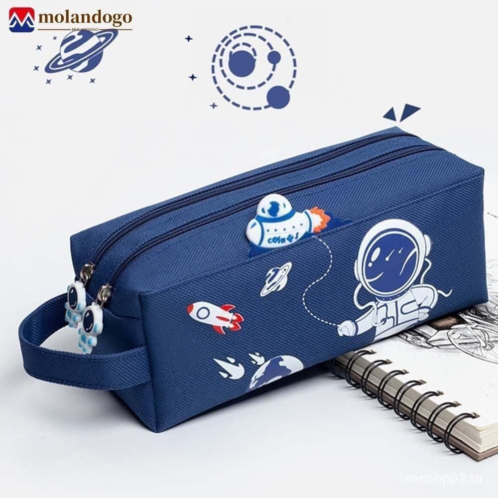 MOLANDOGO Cute Cartoon Astronauta Lápis De Desenho Animado Estojo De Para Estudantes De Grande Capacidade Saco De Papela