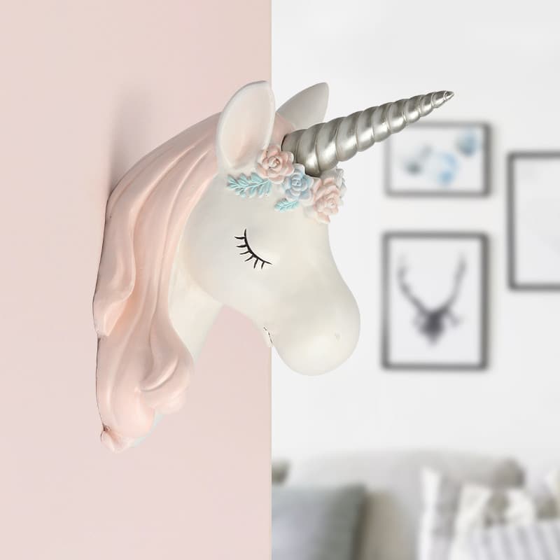 Unicórnio pendurado na parede criativo menina decoração do quarto ins casa quarto decoração da parede cabeça Animal deco