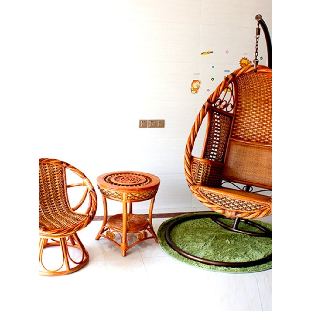 Indonésia Ágata Rattan Tecido Outono Cesta Suspensa Cadeira de Cama Rattan Balanço Torcido Rattan Cesta Suspensa Interio